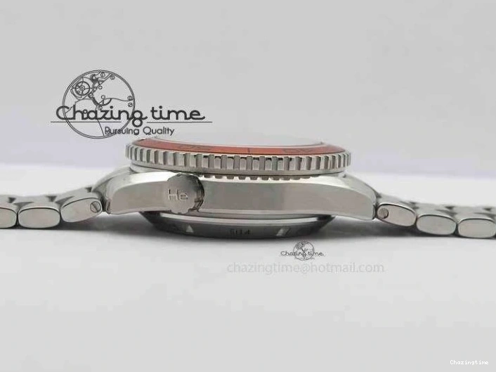 0423 Sophisticated Planet Ocean Master Chronometer Chrono SS OM 1:1 Best Edition Orange On SS Bracelet A 8156